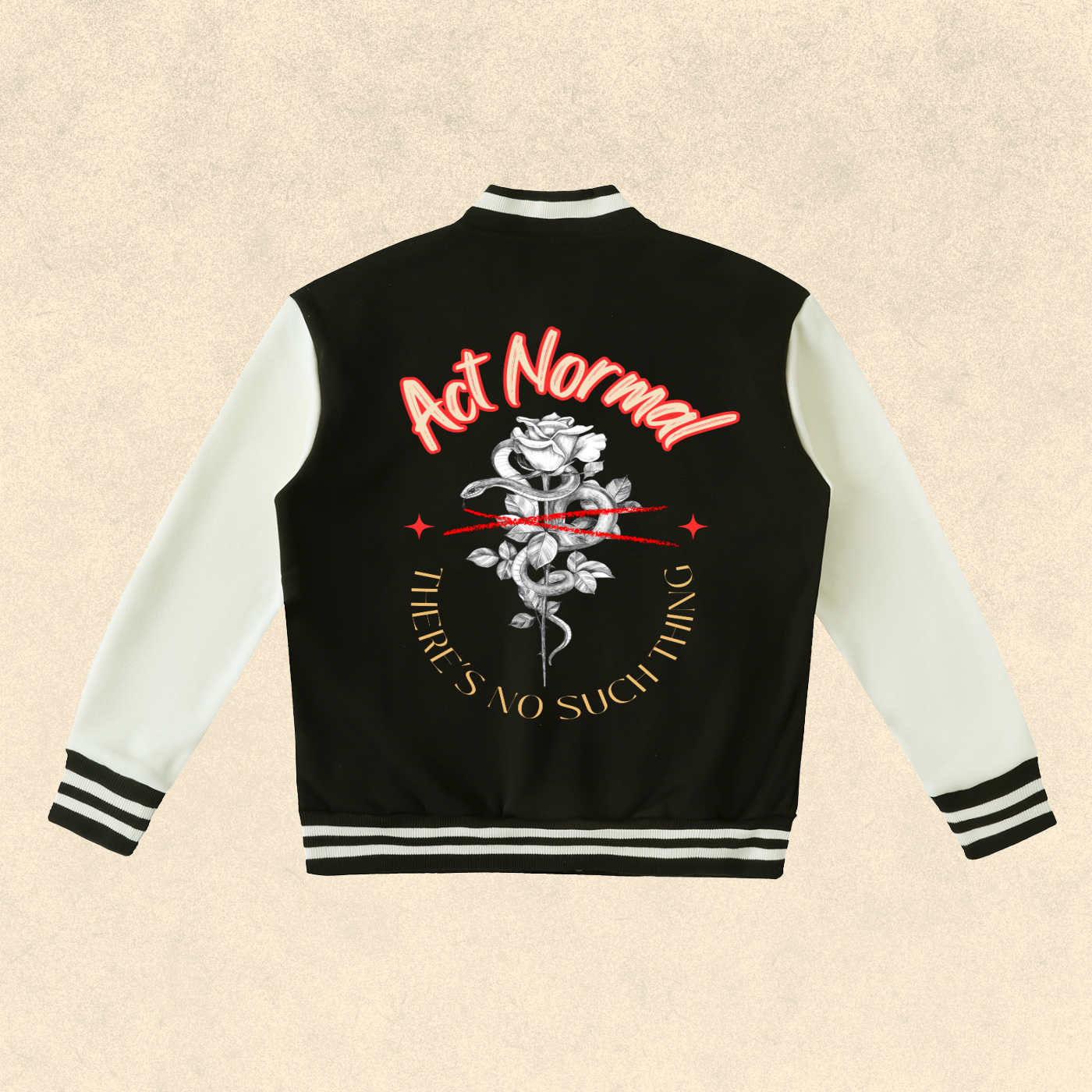 Two-Tone Fleeced Varsity Jacket