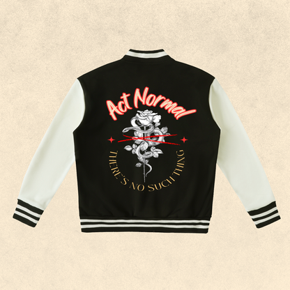 Two-Tone Fleeced Varsity Jacket